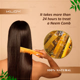 KLOY Oil Treated Kacchi Neem Comb, Treated with Neem Oil & 15+ Herbs for Men, Women (Wide Tooth)