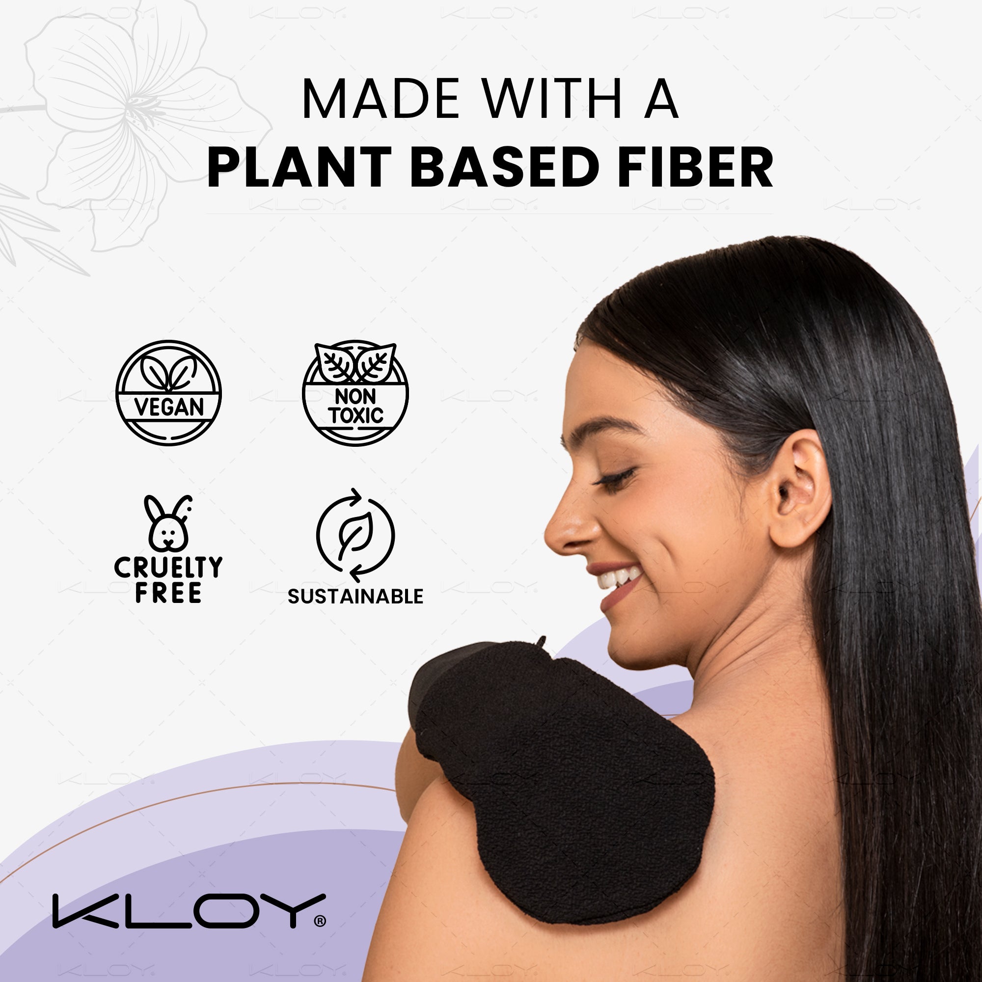 KLOY Korean Style Bath Mitt for Exfoliation & Body Cleanser, Made of 100% Viscose Rayon Fibre