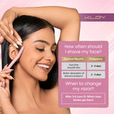 KLOY Facial Razor for Women | SEALED PACK | Instant & Pain Free Hair Removal (Pack of 3)