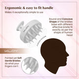 KLOY Round Hair Scalp Massager Shampoo Brush, Super Soft Bristles,  Anti-Dandruff-Textured White