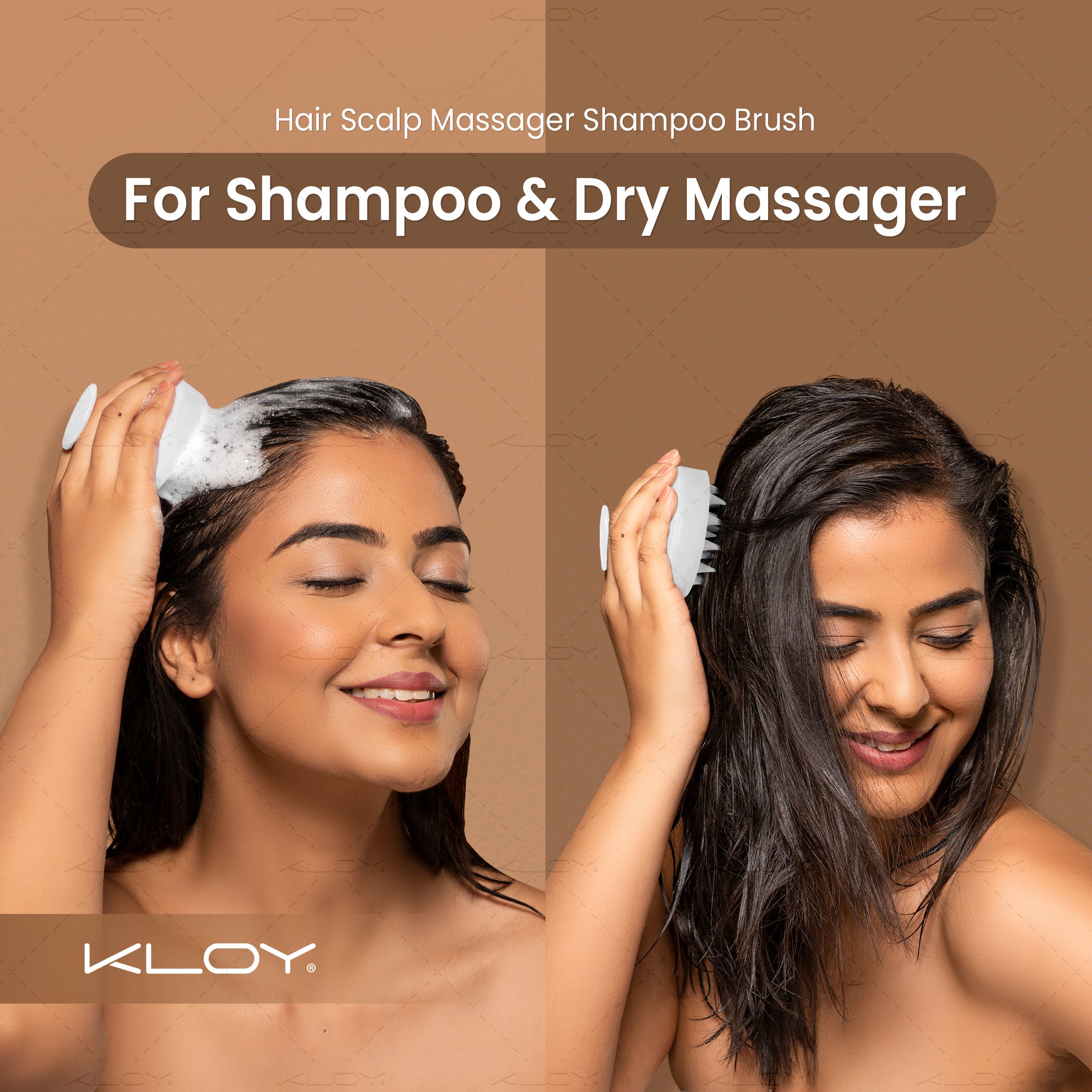 KLOY Round Hair Scalp Massager Shampoo Brush, Super Soft Bristles,  Anti-Dandruff-Textured White