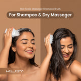 KLOY Round Hair Scalp Massager Shampoo Brush, Super Soft Bristles,  Anti-Dandruff-Textured White