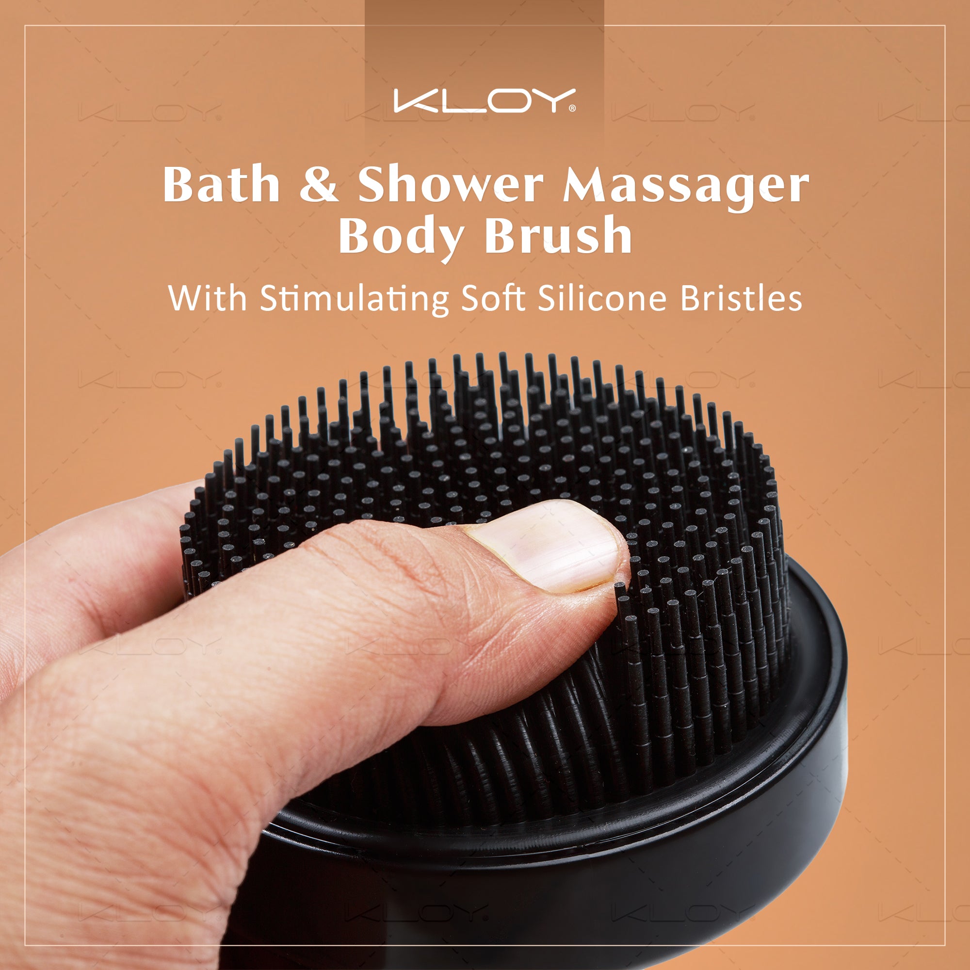 KLOY Bath & Shower Massager Body Brush With Soft Silicone Bristles (Black)