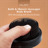 KLOY Bath & Shower Massager Body Brush With Soft Silicone Bristles (Black)