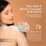 KLOY Bath & Shower Massager Body Brush With Soft Silicone Bristles (Green)
