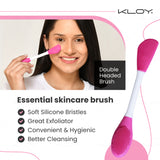 KLOY Silicone Face Mask Applicator & Lip Cleansing Brush Made With Ultra Hygienic Soft Silicone bristle for Gentle Exfoliation (Peach)