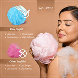 KLOY Large Bath Loofah Sponge Scrubber Exfoliator for High Lather Cleansing, pack of 2 (Peach and Blue)
