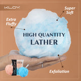 KLOY Large Bath Loofah Sponge Scrubber Exfoliator for High Lather Cleansing, pack of 2 (Peach and Blue)