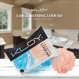 KLOY Large Bath Loofah Sponge Scrubber Exfoliator for High Lather Cleansing, pack of 2 (Peach and Blue)