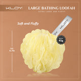 KLOY Large Bath Loofah Sponge Scrubber Exfoliator for High Lather Cleansing, pack of 2 (Peach and Blue)