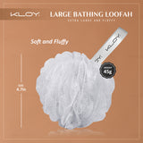 KLOY Large Bath Loofah Sponge Scrubber Exfoliator for High Lather Cleansing, pack of 2 (Peach and Blue)
