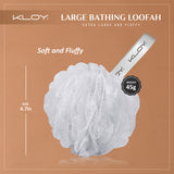KLOY Large Bath Loofah Sponge Scrubber Exfoliator for High Lather Cleansing, pack of 2 (Peach and Blue)