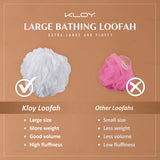 KLOY Large Bath Loofah Sponge Scrubber Exfoliator for High Lather Cleansing, pack of 2 (Peach and Blue)