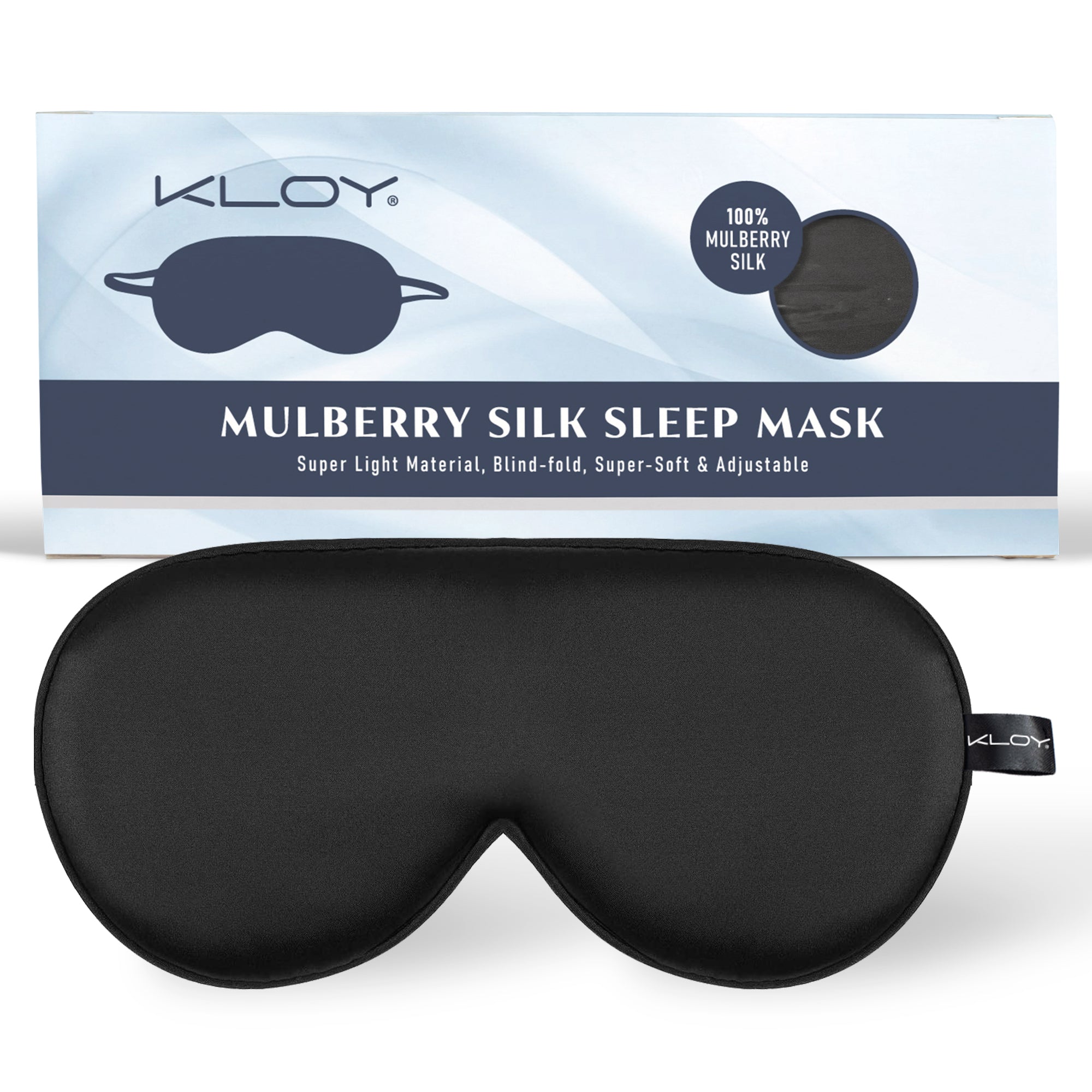 KLOY 100% Mulberry Silk Sleep Eye Mask, Super Smooth for Blind Fold