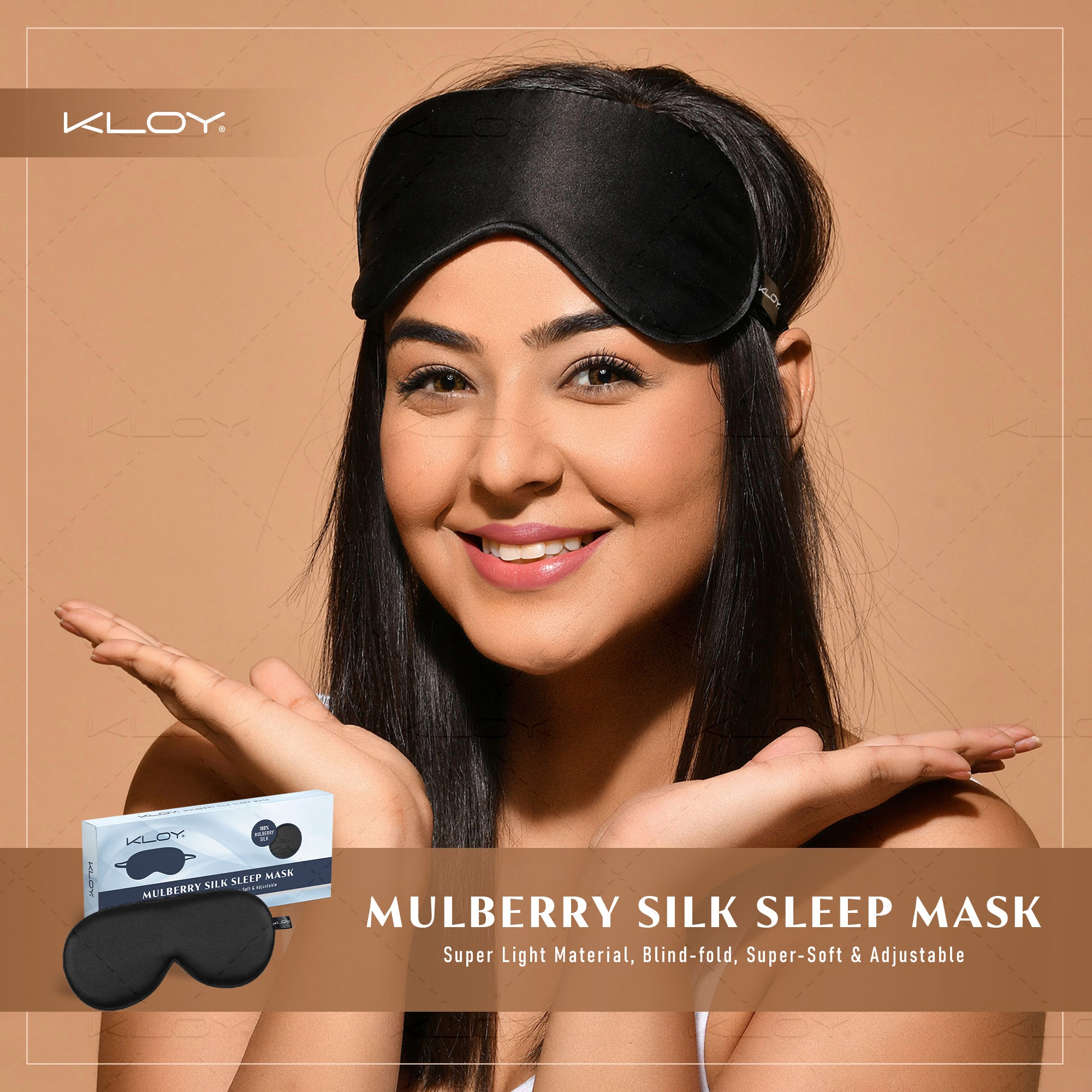 KLOY 100% Mulberry Silk Sleep Eye Mask, Super Smooth for Blind Fold