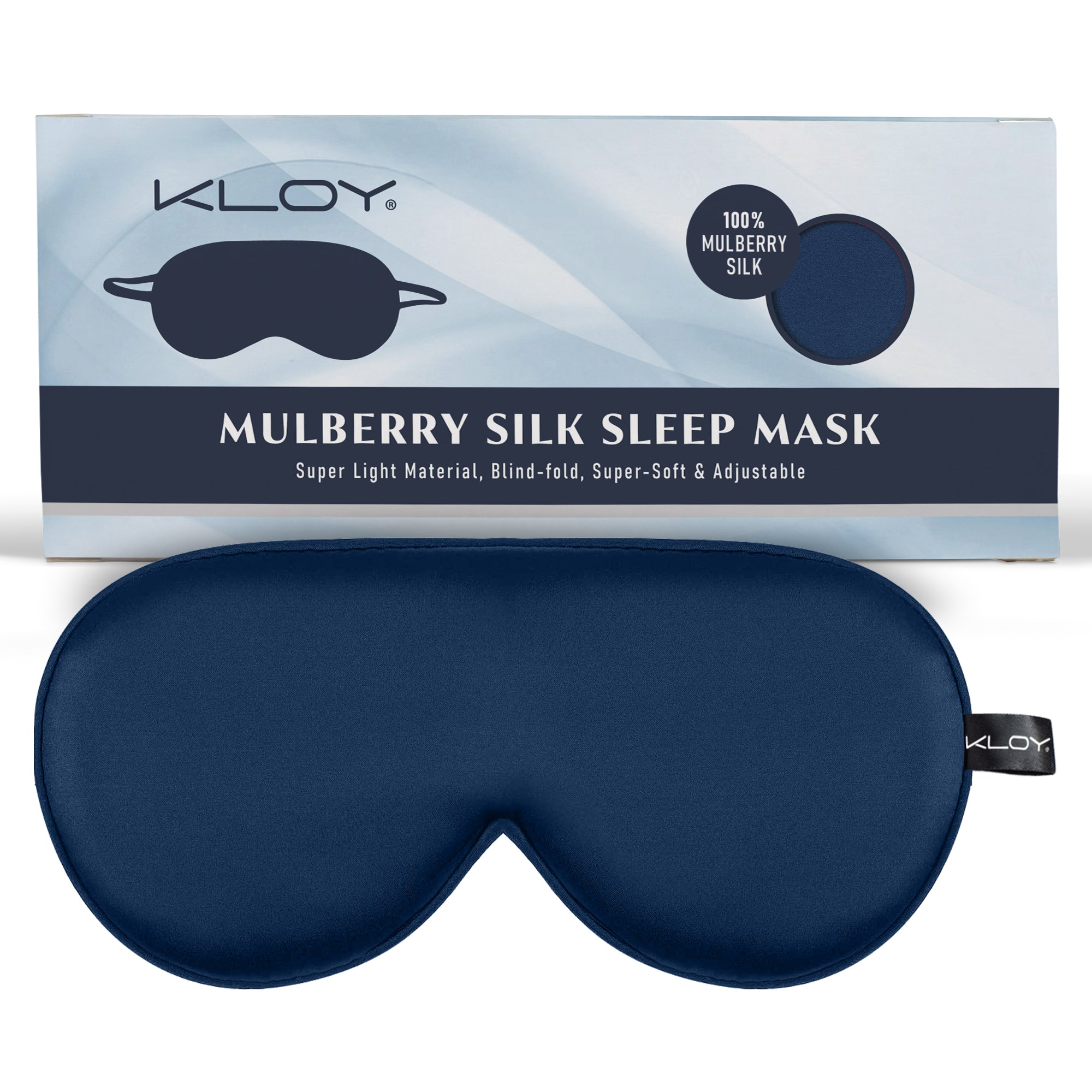 KLOY 100% Mulberry Silk Sleep Eye Mask, Super Smooth for Blind Fold