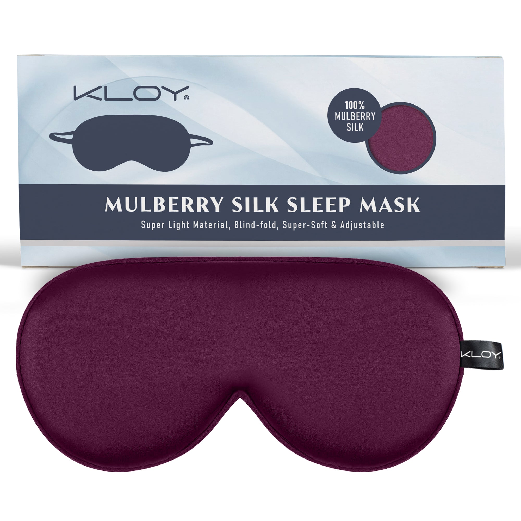 KLOY 100% Mulberry Silk Sleep Eye Mask, Super Smooth for Blind Fold