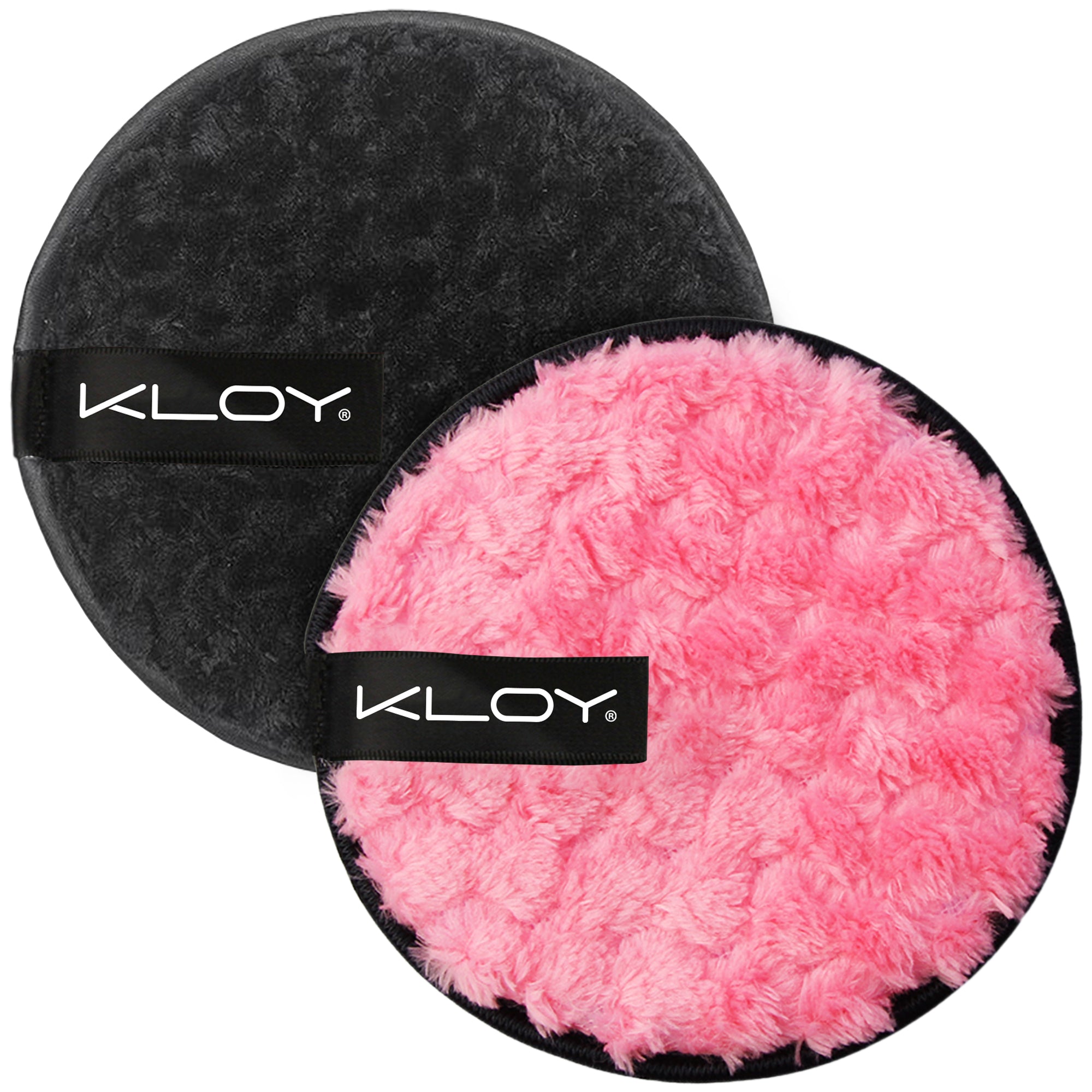 KLOY Reusable Multipurpose Makeup Removal Facial Cleansing Pads, Pink & Black, Safe for Dry & Sensitive Skin (Pack of 2)