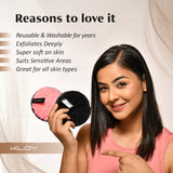 KLOY Reusable Multipurpose Makeup Removal Facial Cleansing Pads, Pink & Black, Safe for Dry & Sensitive Skin (Pack of 2)