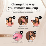 KLOY Reusable Multipurpose Makeup Removal Facial Cleansing Pads, Pink & Black, Safe for Dry & Sensitive Skin (Pack of 2)