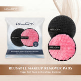 KLOY Reusable Multipurpose Makeup Removal Facial Cleansing Pads, Pink & Black, Safe for Dry & Sensitive Skin (Pack of 2)