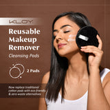 KLOY Reusable Multipurpose Makeup Removal Facial Cleansing Pads, Pink & Black, Safe for Dry & Sensitive Skin (Pack of 2)