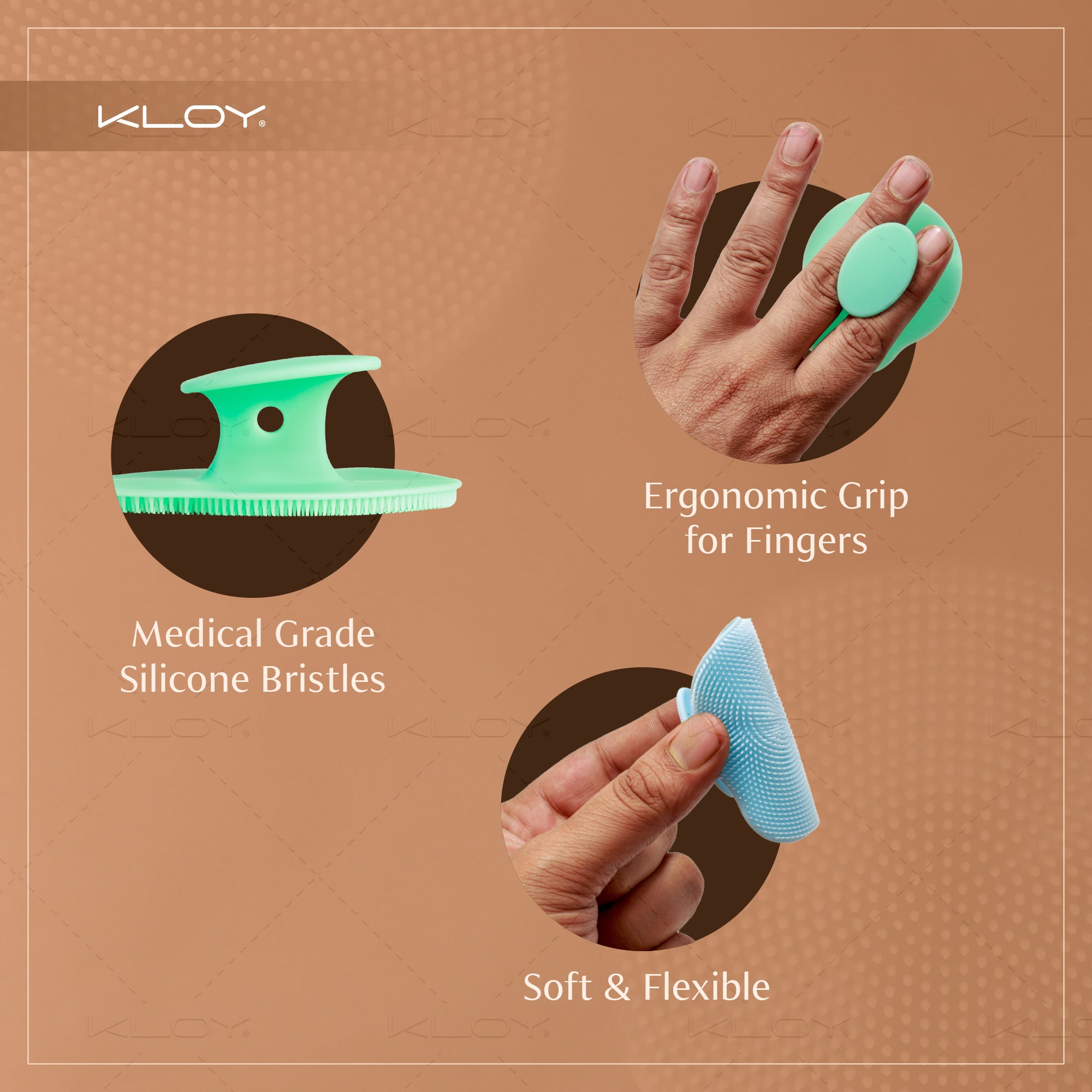 KLOY Silicone Face Cleansing Scrubber for Exfoliation, Massaging (Pack of 2)