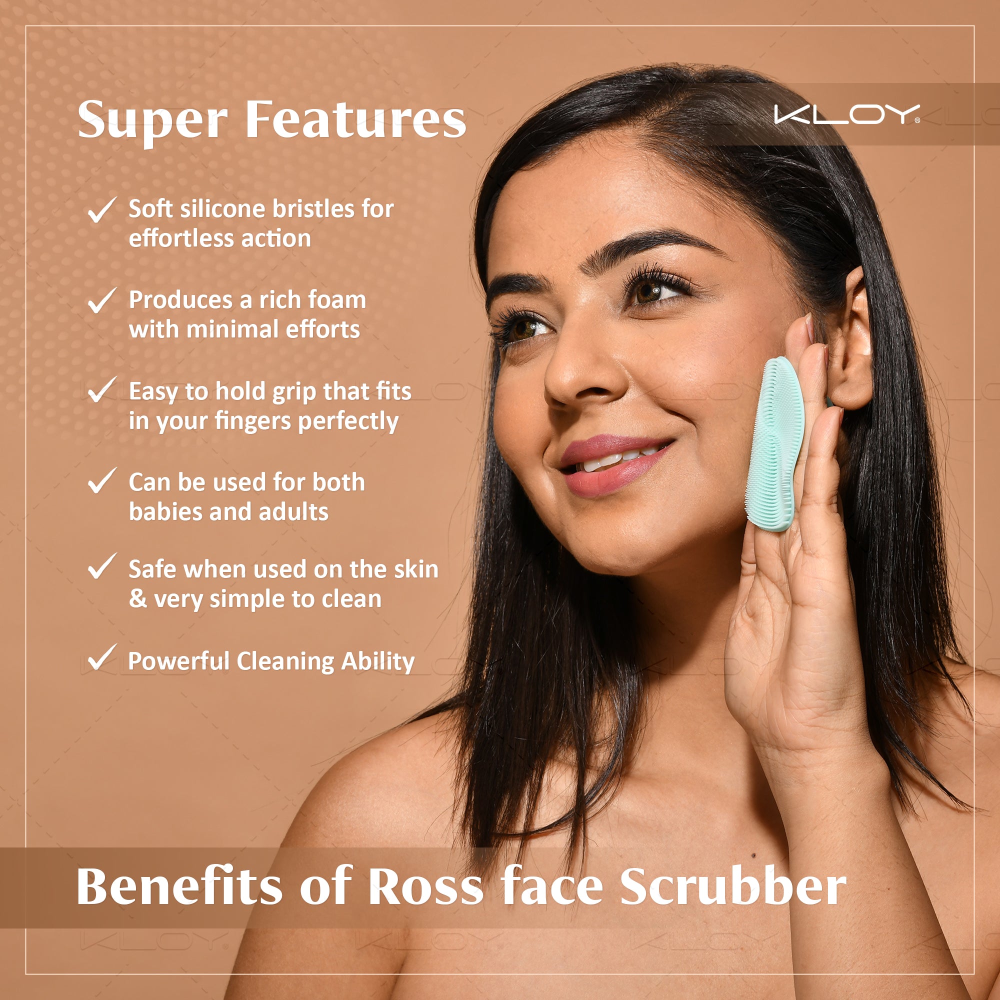 KLOY Silicone Face Cleansing Scrubber for Exfoliation, Massaging (Pack of 2)