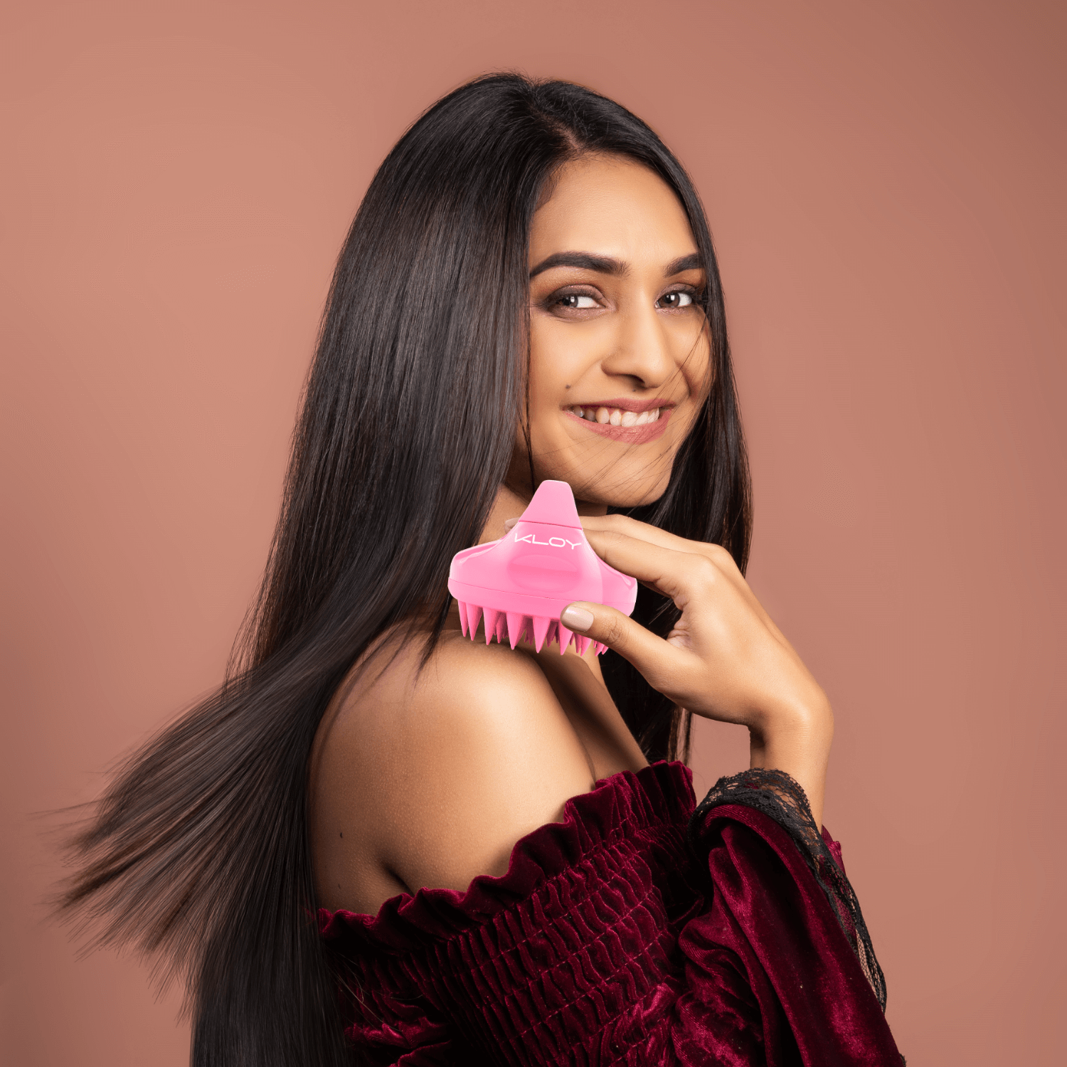Kloy Hair Massage Brush - Pink