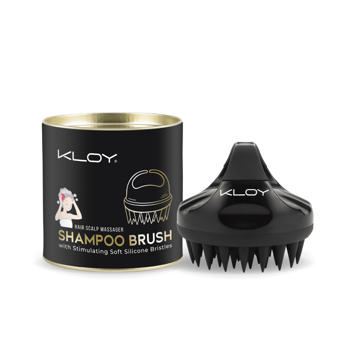 Kloy Hair Massage Brush - Black