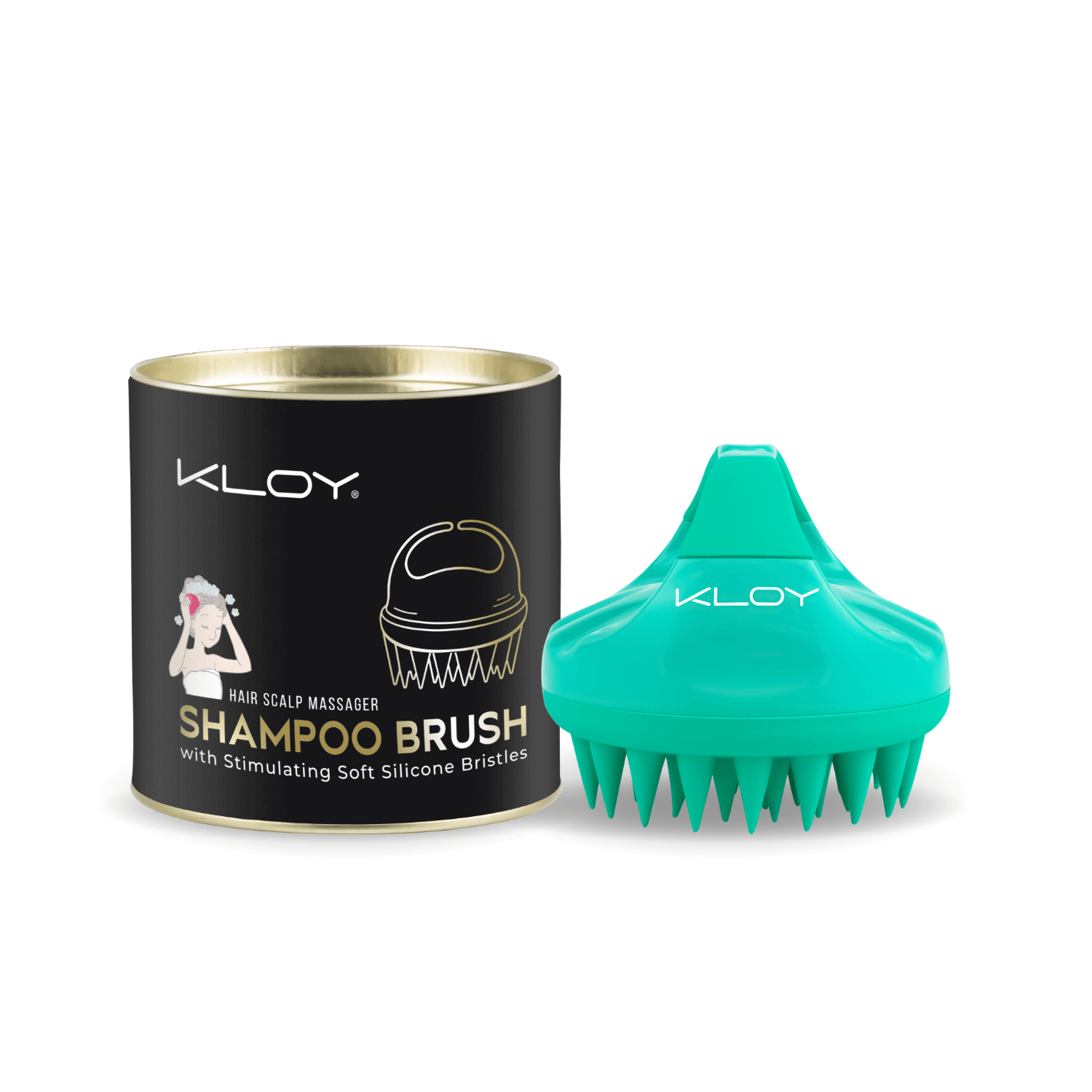 Kloy Hair Massage Brush - Green