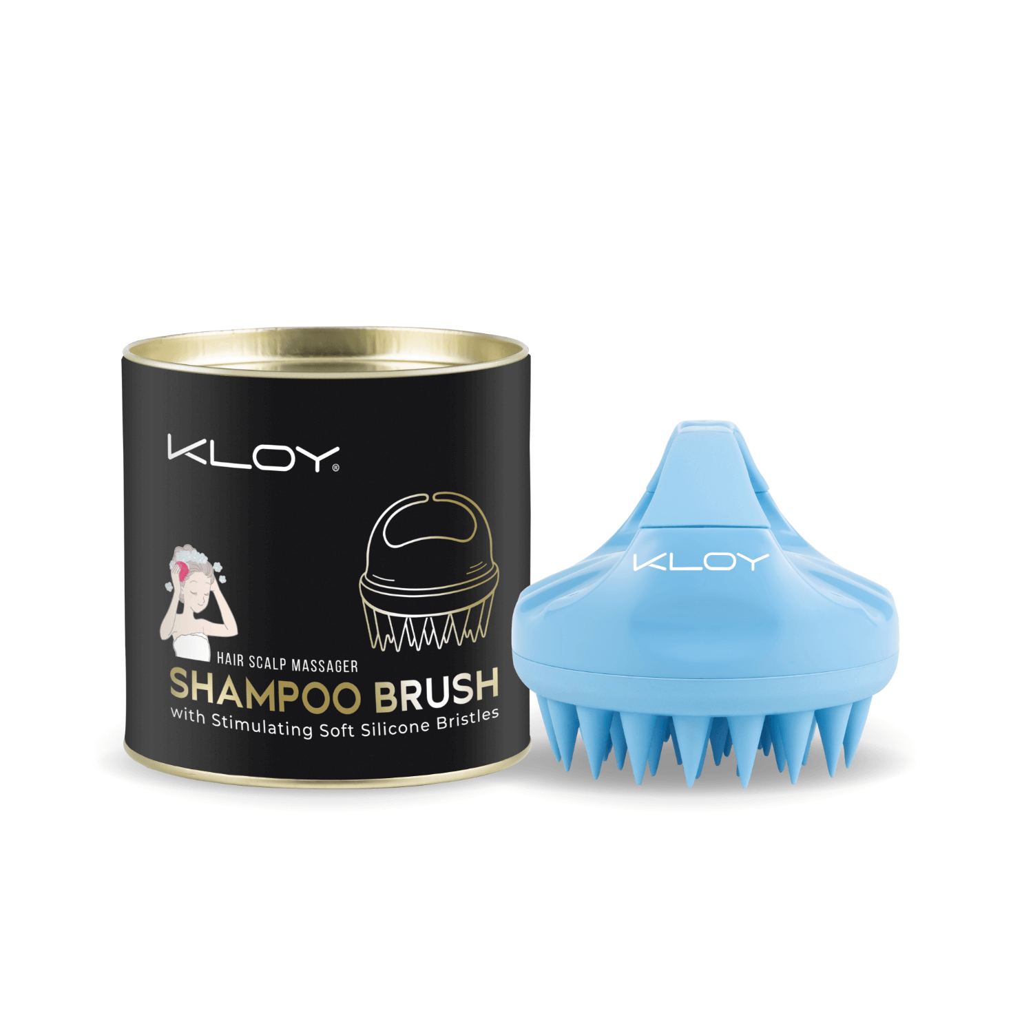 Combo of Kloy Hair Massage Brush - Purple & Sky Blue