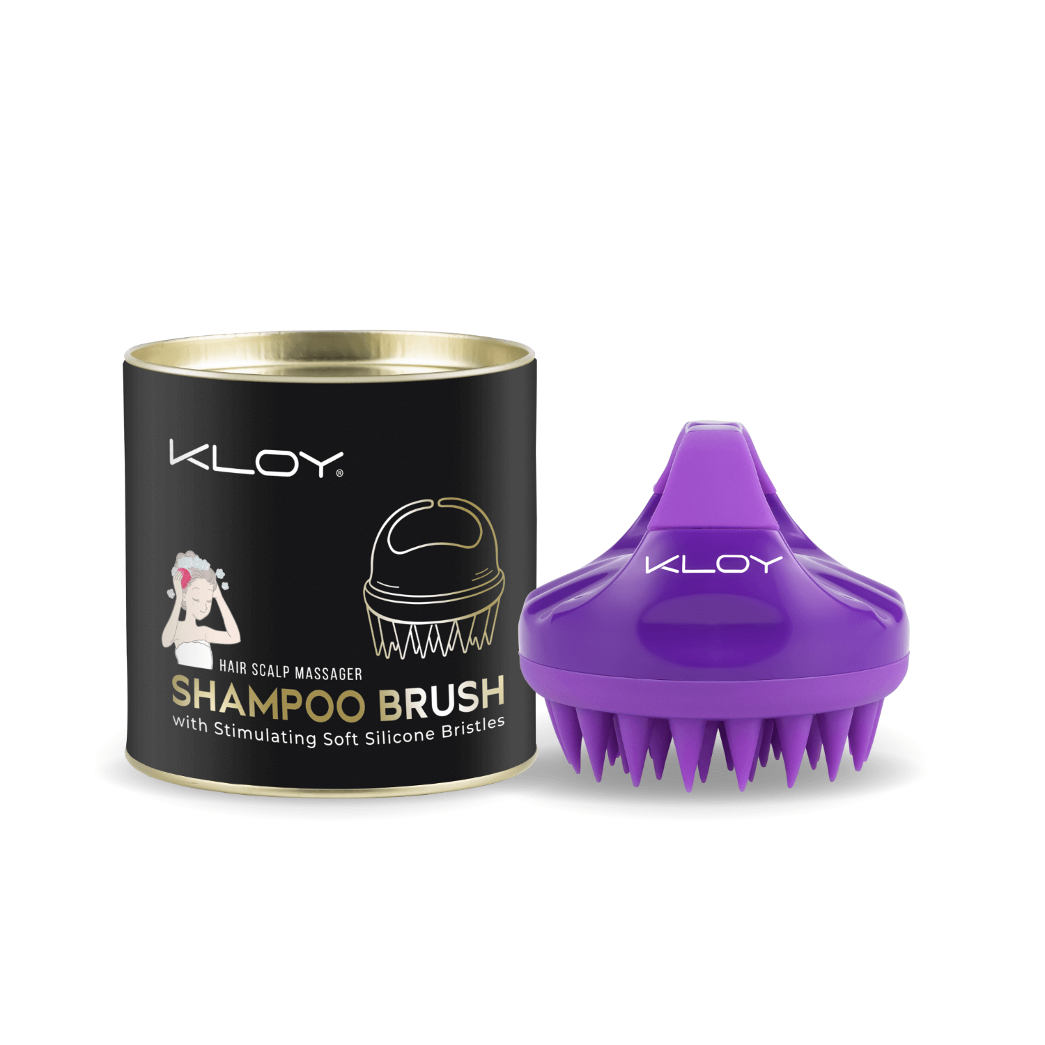 Combo of Kloy Hair Massage Brush - Green & Purple