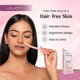 KLOY Facial Razor for Women | SEALED PACK | Instant & Pain Free Hair Removal (Pack of 3)
