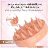 KLOY Round Hair Scalp Massager Shampoo Brush, Super Soft Bristles,  Anti-Dandruff-Textured Peach