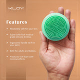 KLOY Bath & Shower Massager Body Brush With Soft Silicone Bristles (Green)