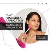 KLOY Silicone Face Mask Applicator & Lip Cleansing Brush Made With Ultra Hygienic Soft Silicone bristle for Gentle Exfoliation (Peach)