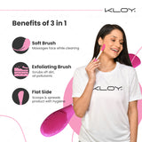 KLOY Silicone Face Mask Applicator & Lip Cleansing Brush Made With Ultra Hygienic Soft Silicone bristle for Gentle Exfoliation (Peach)