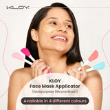 KLOY Silicone Face Mask Applicator & Lip Cleansing Brush Made With Ultra Hygienic Soft Silicone bristle for Gentle Exfoliation