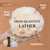 KLOY Large Bath Loofah Sponge Scrubber Exfoliator for High Lather Cleansing, pack of 2 (Peach and Blue)