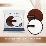 KLOY Reusable Multipurpose Makeup Removal Facial Cleansing Pads, Pink & Black, Safe for Dry & Sensitive Skin (Pack of 2)