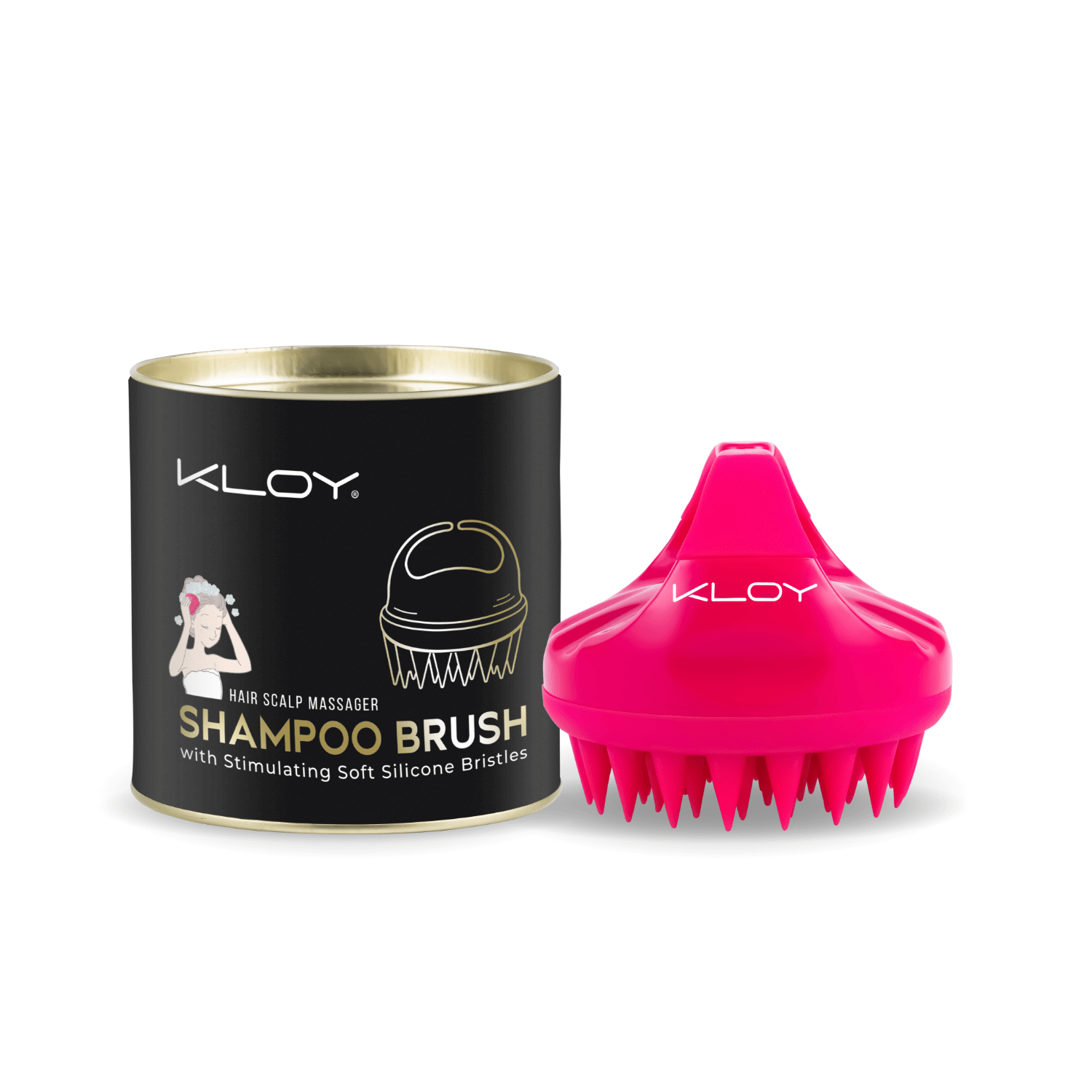 Combo of Kloy Hair Massage Brush - Pink & Red