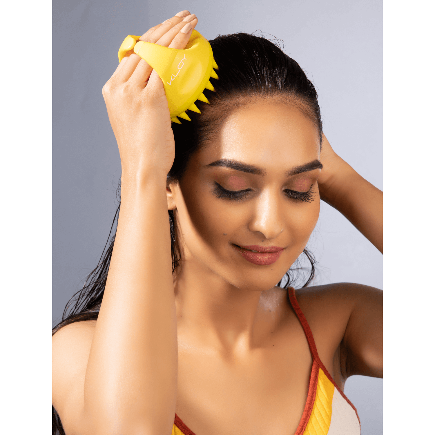 Combo of Kloy Hair Massage Brush - Sky Blue & Yellow